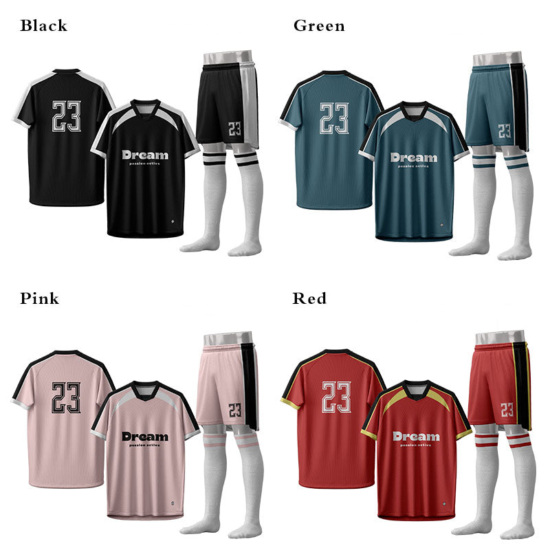 U-TRY | Shawl collar / Raglan sleeve Soccer Jersey Set - CJDL009
