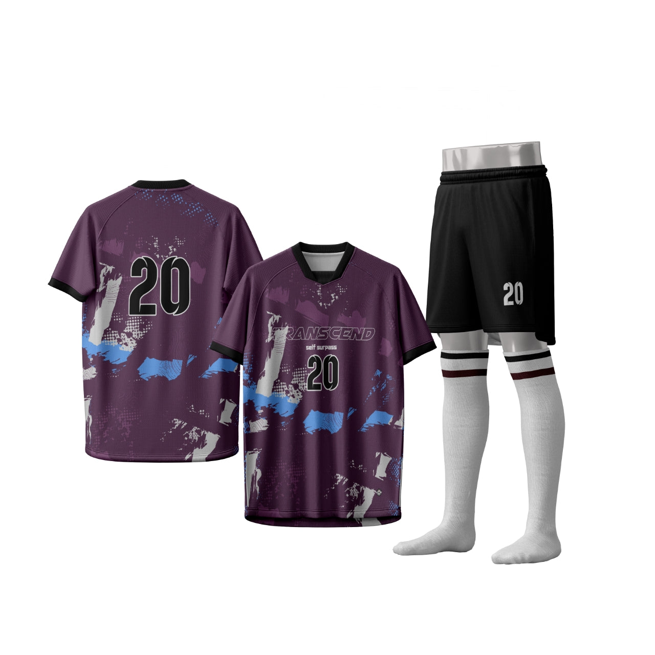 U-TRY | Shawl collar / Raglan sleeve Soccer Jersey Set - CJDL006