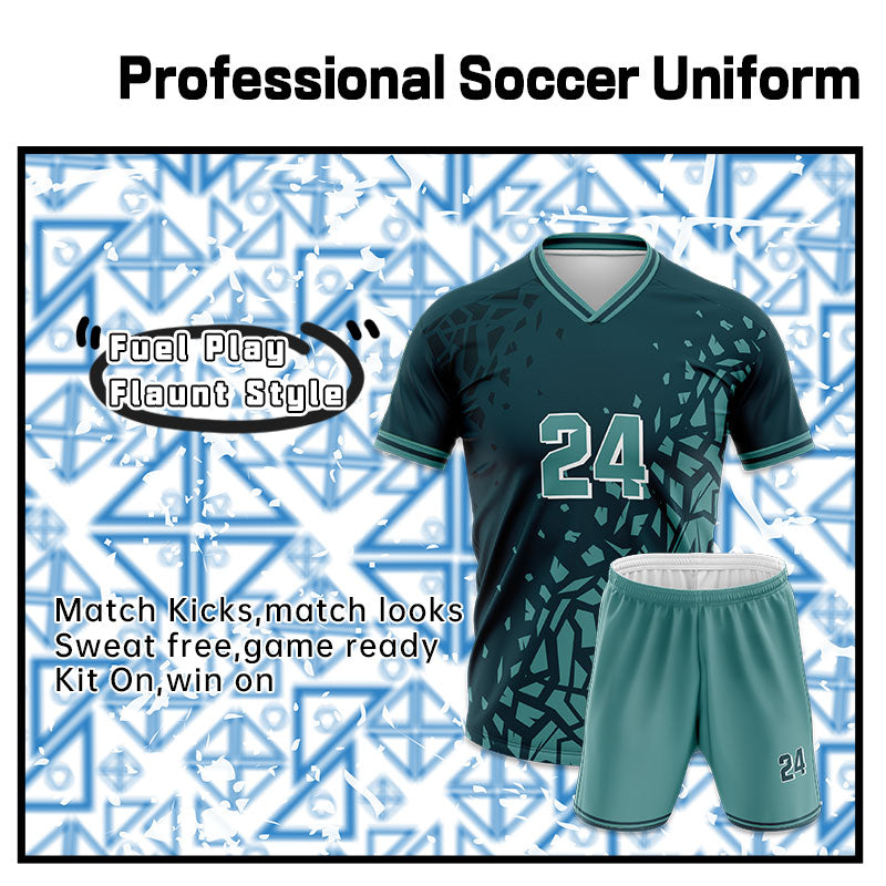 U-TRY | Folded Collar Soccer Jersey Set - DL008